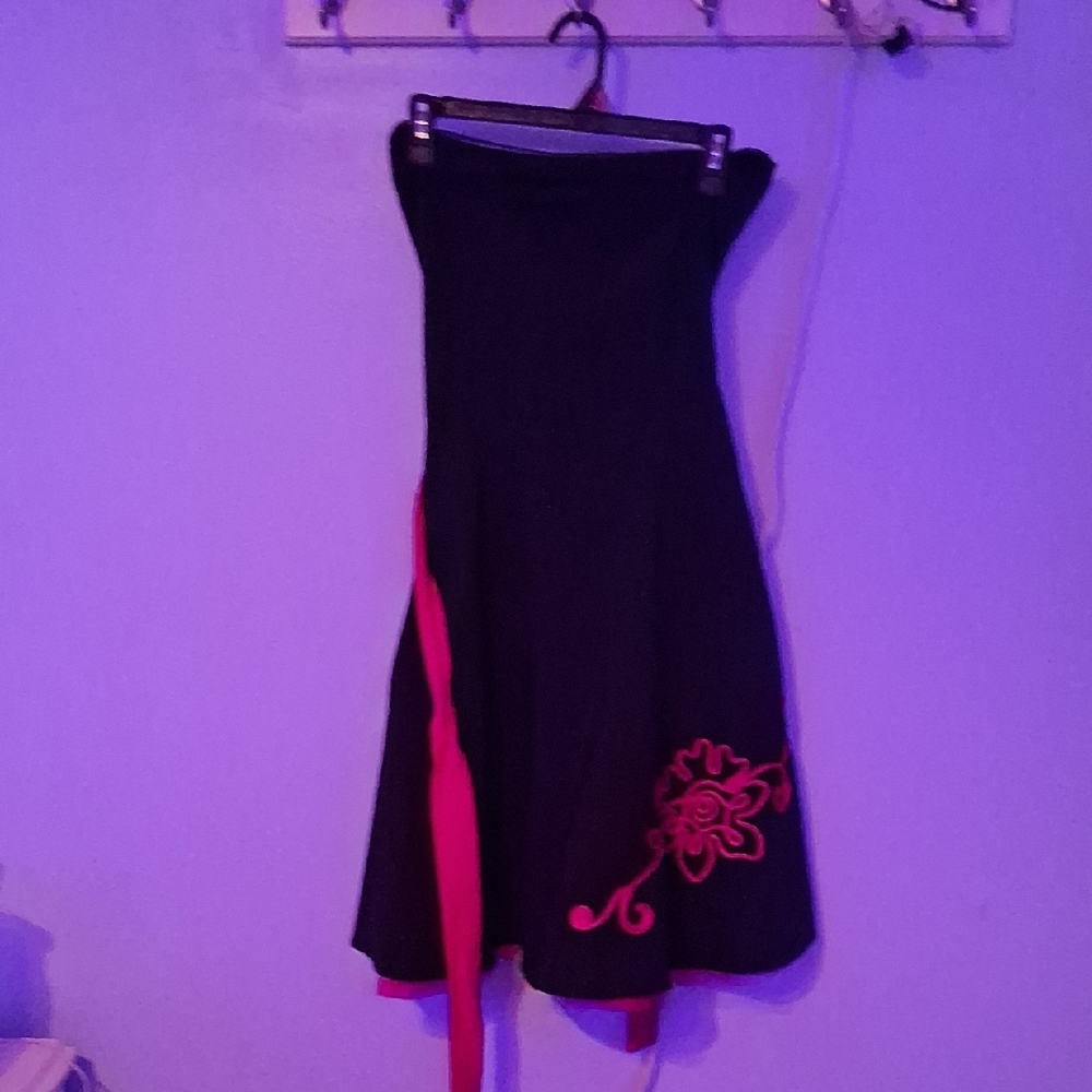 Ruby Rox Black and Red Strapless Dress